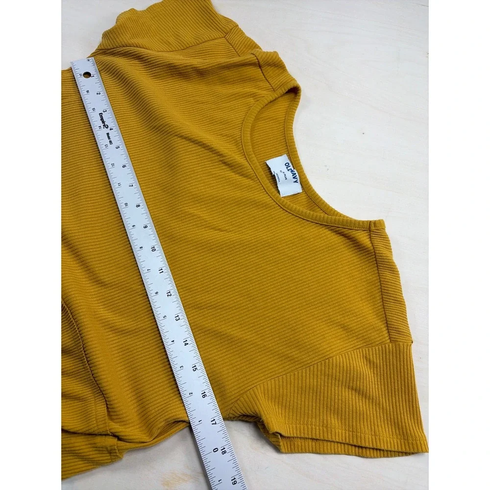 Old Navy Girls Mustard Yellow Tiered Rib-Knit Short Sleeve Dress XXL 18 Plus